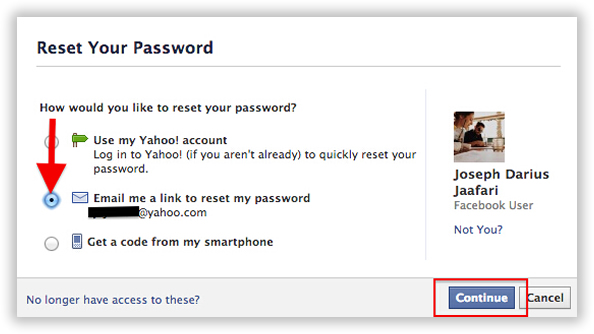 Facebook Hack: Forgot Password Option